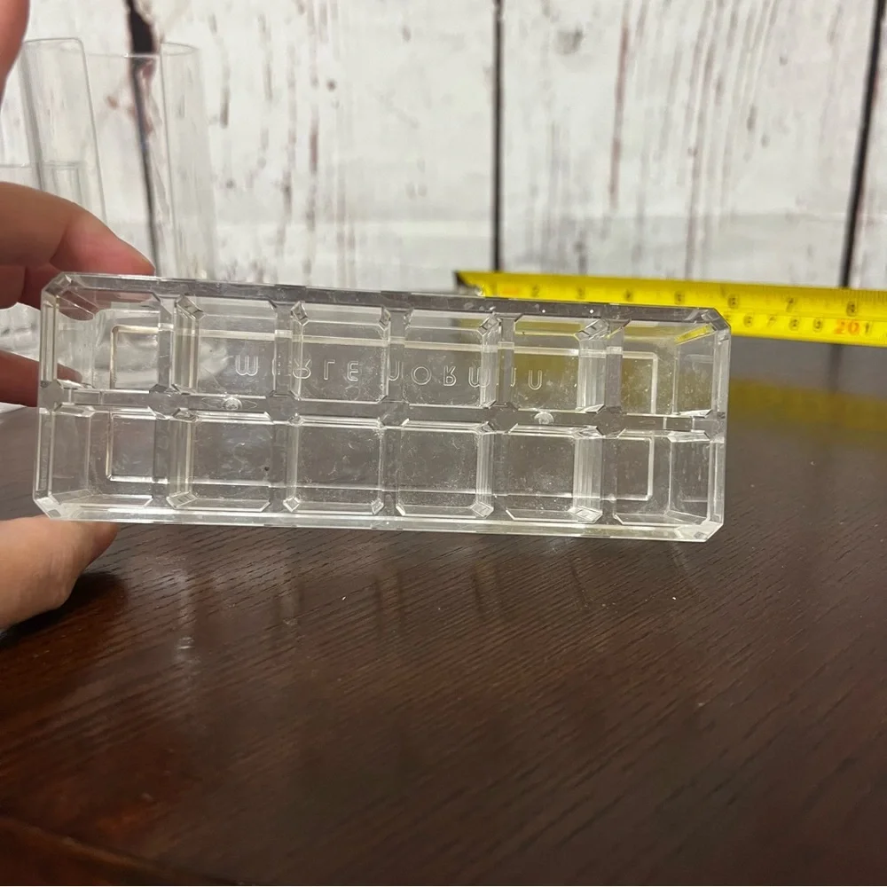 Clear Thick Acrylic Makeup Organizer lot of 5 - Multi-Compartment